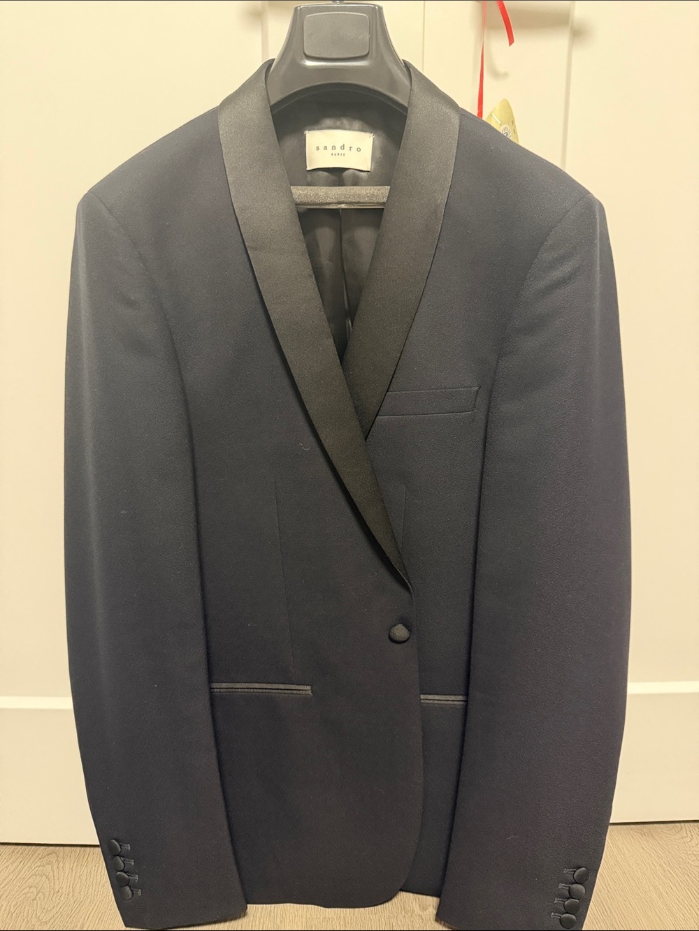 Sandro Black Shawl Lapel Tuxedo Suite Jacket and Pants
